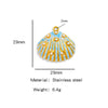 Pendant Accessories Stainless Steel Oildropped Shell Ocean Series