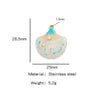Pendant Accessories Stainless Steel Oildropped Shell Ocean Series