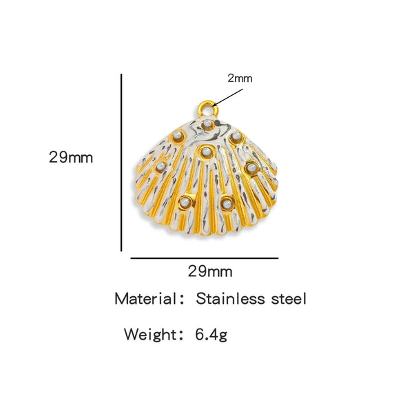 Pendant Accessories Stainless Steel Oildropped Shell Ocean Series