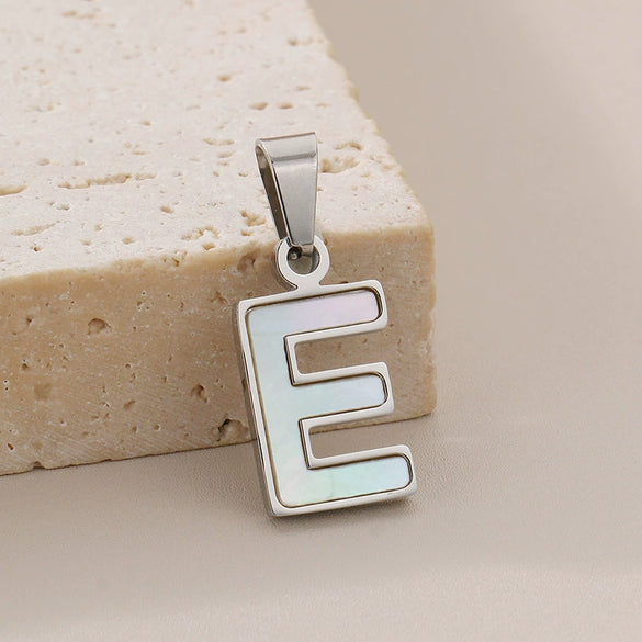 Pendant Accessories Women's Fresh And Sweet Stainless Steel With White Shell And English Letters