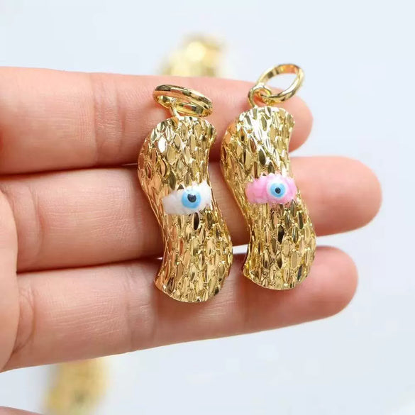 Pendant Accessory Copper Oil Drop Eye Peanutshaped Retro Electroplating