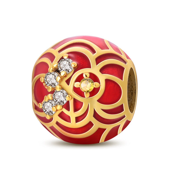 Pendant Beads New Copper Silver Plated Lion Dance Red Lantern Fortune Cat Festival Elements Dripping Oil Design