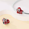Pendant Beads New Copper Silver Plated Lion Dance Red Lantern Fortune Cat Festival Elements Dripping Oil Design