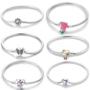 Pendant Beads Silver Plated With Flowers Insects Animals Zodiac Pattern For Women