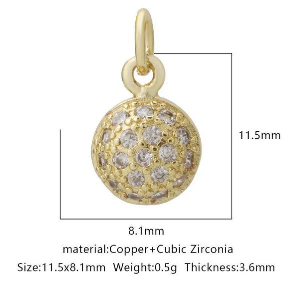 Pendant Bracelet Accessories Copper Micro Inlaid Zircon Geometric Electroplating
