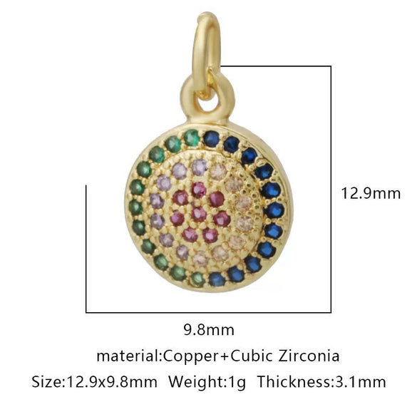 Pendant Bracelet Accessories Copper Micro Inlaid Zircon Geometric Electroplating