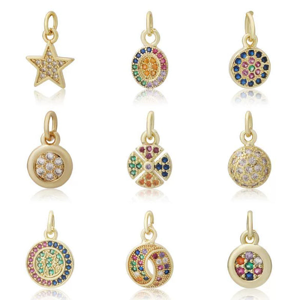 Pendant Bracelet Accessories Copper Micro Inlaid Zircon Geometric Electroplating