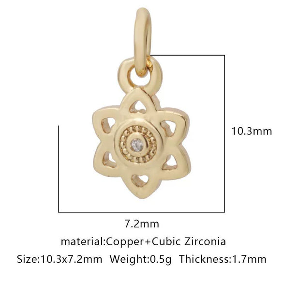 Pendant Bracelet Accessories Copper Micro Inlaid Zircon Geometric Electroplating