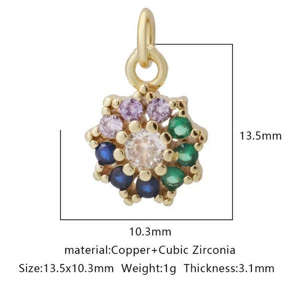Pendant Bracelet Accessories Copper Micro Inlaid Zircon Geometric Electroplating