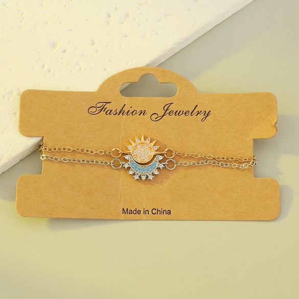 Pendant Bracelet Copper Geometric Diamond Set Jewelry For Women