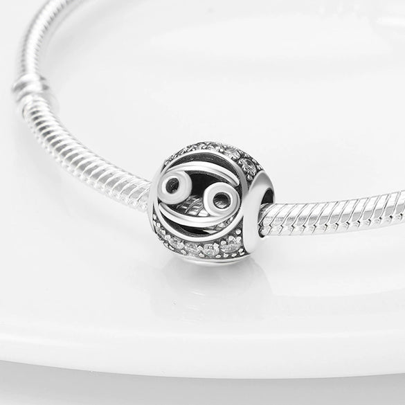Pendant Bracelet Jewelry Accessories White Copper Silver Plated Twelve Constellations Dripping Oil Original Design Natural Style