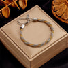 Pendant Bracelet Stainless Steel Geometric Blue Turquoise Retro Electroplating Oval Accessories