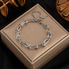 Pendant Bracelet Stainless Steel Geometric Blue Turquoise Retro Electroplating Oval Accessories