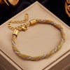 Pendant Bracelet Stainless Steel Geometric Blue Turquoise Retro Electroplating Oval Accessories