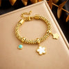 Pendant Bracelet Stainless Steel Geometric Blue Turquoise Retro Electroplating Oval Accessories