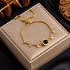 Pendant Bracelet Stainless Steel Geometric Blue Turquoise Retro Electroplating Oval Accessories
