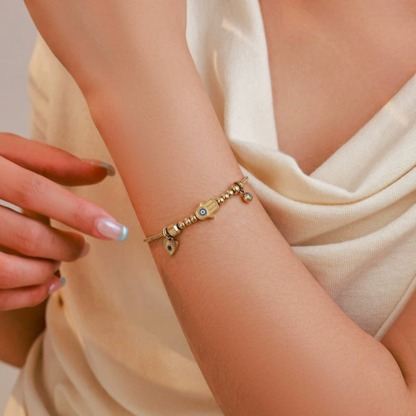 Pendant Bracelet Titanium Steel Heart Shape Electroplating Unisex