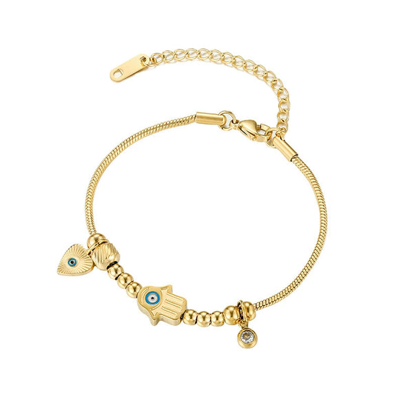 Pendant Bracelet Titanium Steel Heart Shape Electroplating Unisex