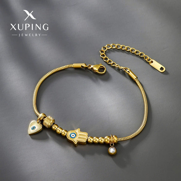 Pendant Bracelet Titanium Steel Heart Shape Electroplating Unisex