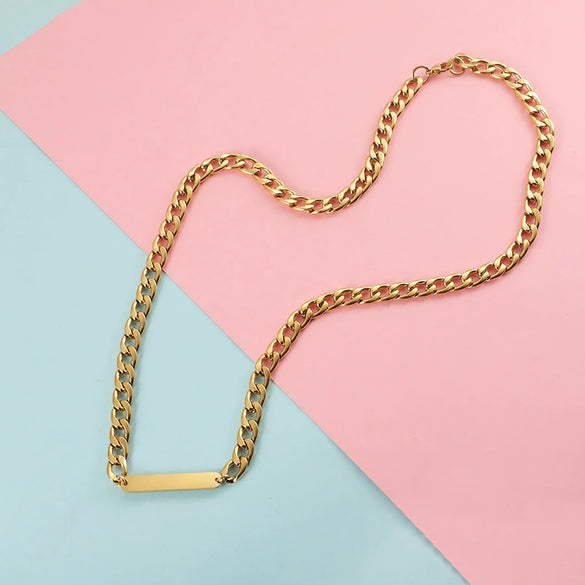 Pendant Chain Hip Hop Cold Style Niche Ushape Cuban Chain Stainless Steel Titanium Steel Electroplating