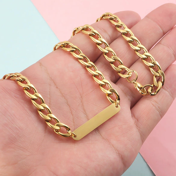 Pendant Chain Hip Hop Cold Style Niche Ushape Cuban Chain Stainless Steel Titanium Steel Electroplating