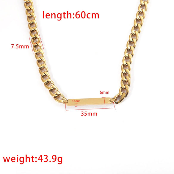 Pendant Chain Hip Hop Cold Style Niche Ushape Cuban Chain Stainless Steel Titanium Steel Electroplating