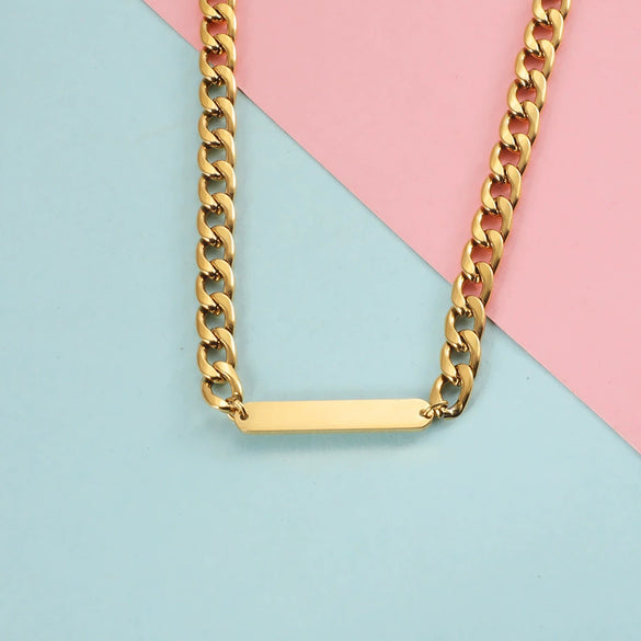Pendant Chain Hip Hop Cold Style Niche Ushape Cuban Chain Stainless Steel Titanium Steel Electroplating