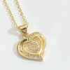 Pendant Clavicle Chain Copper Heart Hollow Shape Electroplating Simple Style