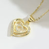 Pendant Clavicle Chain Copper Heart Hollow Shape Electroplating Simple Style