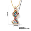 Pendant Clavicle Chain Copper Inlaid Zircon Hip Hop Style With Letter Pattern Electroplated
