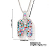 Pendant Clavicle Chain Copper Inlaid Zircon Hip Hop Style With Letter Pattern Electroplated