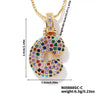 Pendant Clavicle Chain Copper Inlaid Zircon Hip Hop Style With Letter Pattern Electroplated