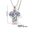 Pendant Clavicle Chain Copper Inlaid Zircon Hip Hop Style With Letter Pattern Electroplated