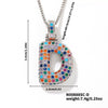 Pendant Clavicle Chain Copper Inlaid Zircon Hip Hop Style With Letter Pattern Electroplated