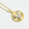 Pendant Clavicle Chain Copper Mixed Gemstone Setting Letter Number Text Pattern Electroplating