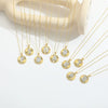 Pendant Clavicle Chain Copper Mixed Gemstone Setting Letter Number Text Pattern Electroplating