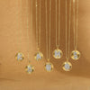 Pendant Clavicle Chain Copper Mixed Gemstone Setting Letter Number Text Pattern Electroplating