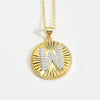 Pendant Clavicle Chain Copper Mixed Gemstone Setting Letter Number Text Pattern Electroplating