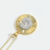 Pendant Clavicle Chain Copper Mixed Gemstone Setting Letter Number Text Pattern Electroplating