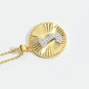 Pendant Clavicle Chain Copper Mixed Gemstone Setting Letter Number Text Pattern Electroplating