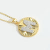 Pendant Clavicle Chain Copper Mixed Gemstone Setting Letter Number Text Pattern Electroplating