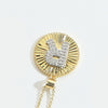 Pendant Clavicle Chain Copper Mixed Gemstone Setting Letter Number Text Pattern Electroplating