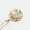 Pendant Clavicle Chain Copper Mixed Gemstone Setting Letter Number Text Pattern Electroplating