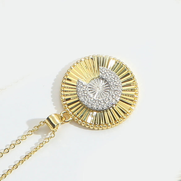 Pendant Clavicle Chain Copper Mixed Gemstone Setting Letter Number Text Pattern Electroplating