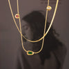 Pendant Clavicle Chain Jewelry Titanium Steel Electroplated 18K Gold Geometric Style For Women