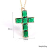 Pendant Clavicle Chain Mixed Gem Inlay Copper Geometric Rectangular Zircon Cross Electroplating