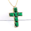 Pendant Clavicle Chain Mixed Gem Inlay Copper Geometric Rectangular Zircon Cross Electroplating