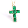 Pendant Clavicle Chain Mixed Gem Inlay Copper Geometric Rectangular Zircon Cross Electroplating
