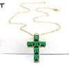 Pendant Clavicle Chain Mixed Gem Inlay Copper Geometric Rectangular Zircon Cross Electroplating