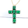 Pendant Clavicle Chain Mixed Gem Inlay Copper Geometric Rectangular Zircon Cross Electroplating